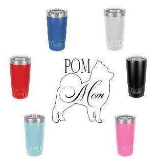Pom Mom ~ Tumbler laser Engraved 20 oz w/Clear Lid