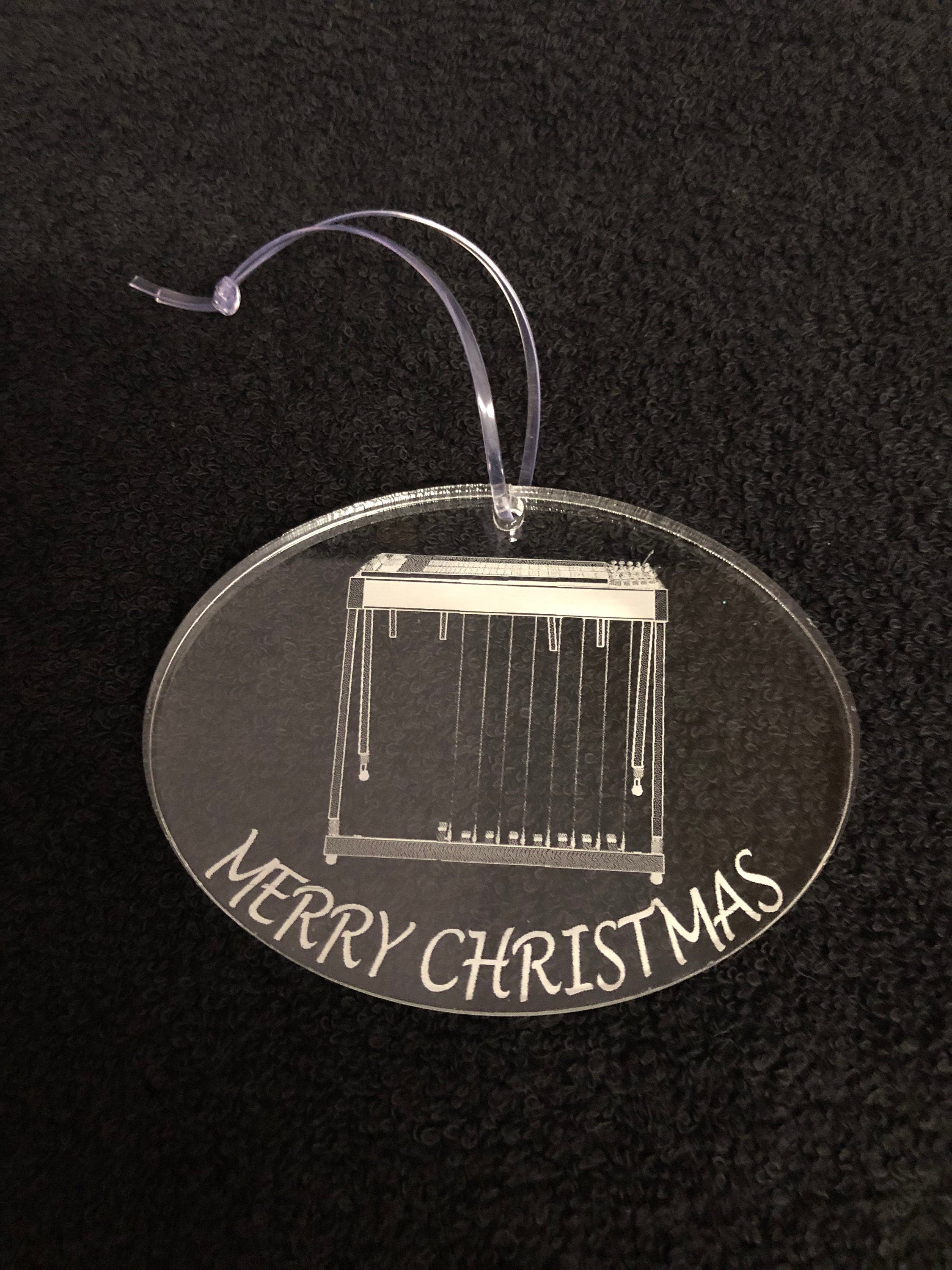 Clear acrylic Christmas Ornaments with music instruments design