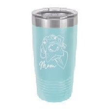Great Dane Mom ~ Laser Engraved 20 oz insulated tumbler w/Clear Lid