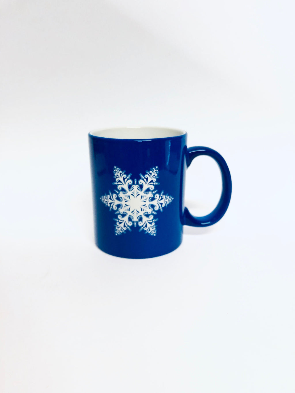Ceramic Coffee cup, Tea Cup, laser engraved Snowflake design 11oz