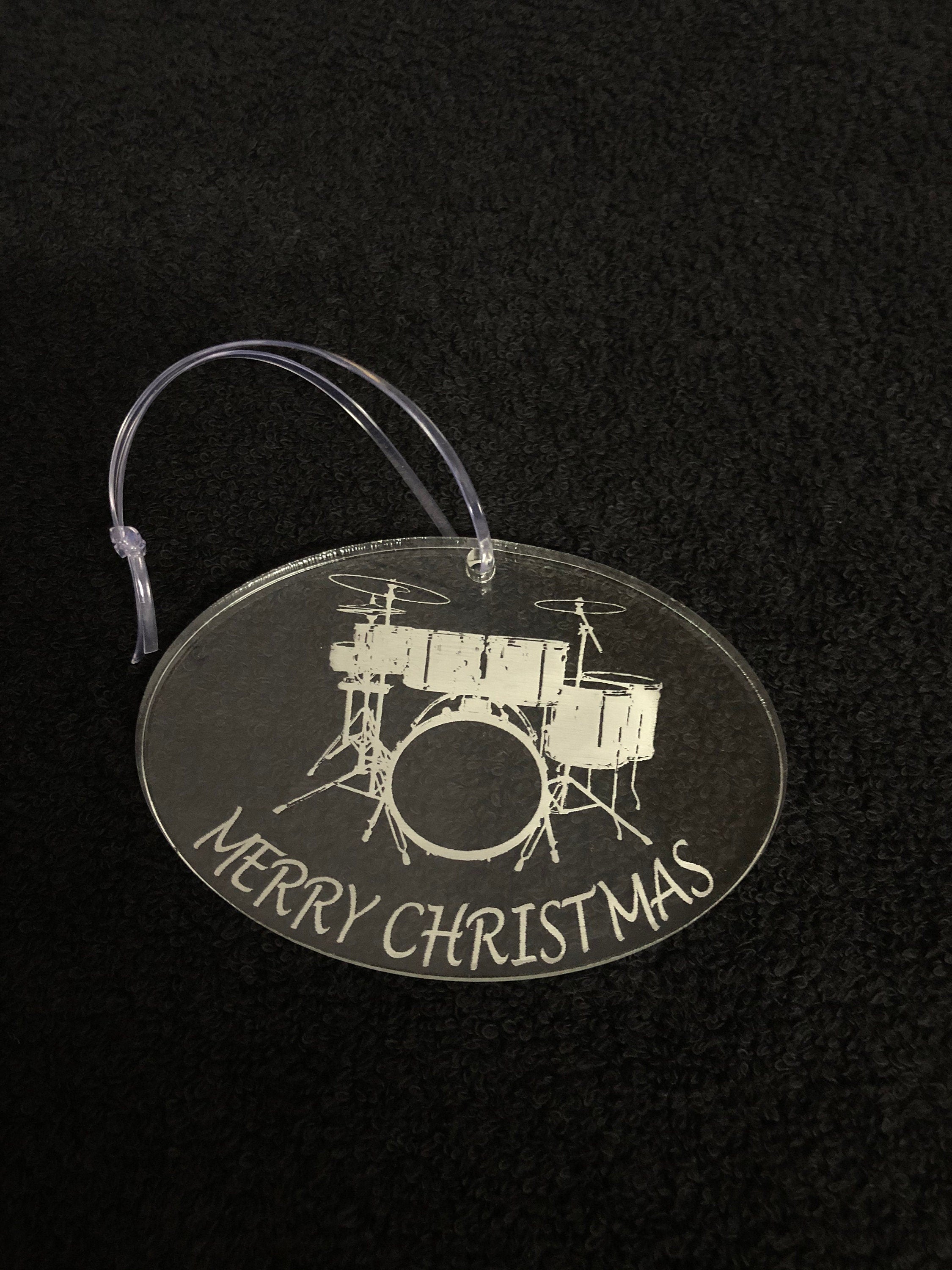 Clear acrylic Christmas Ornaments with music instruments design