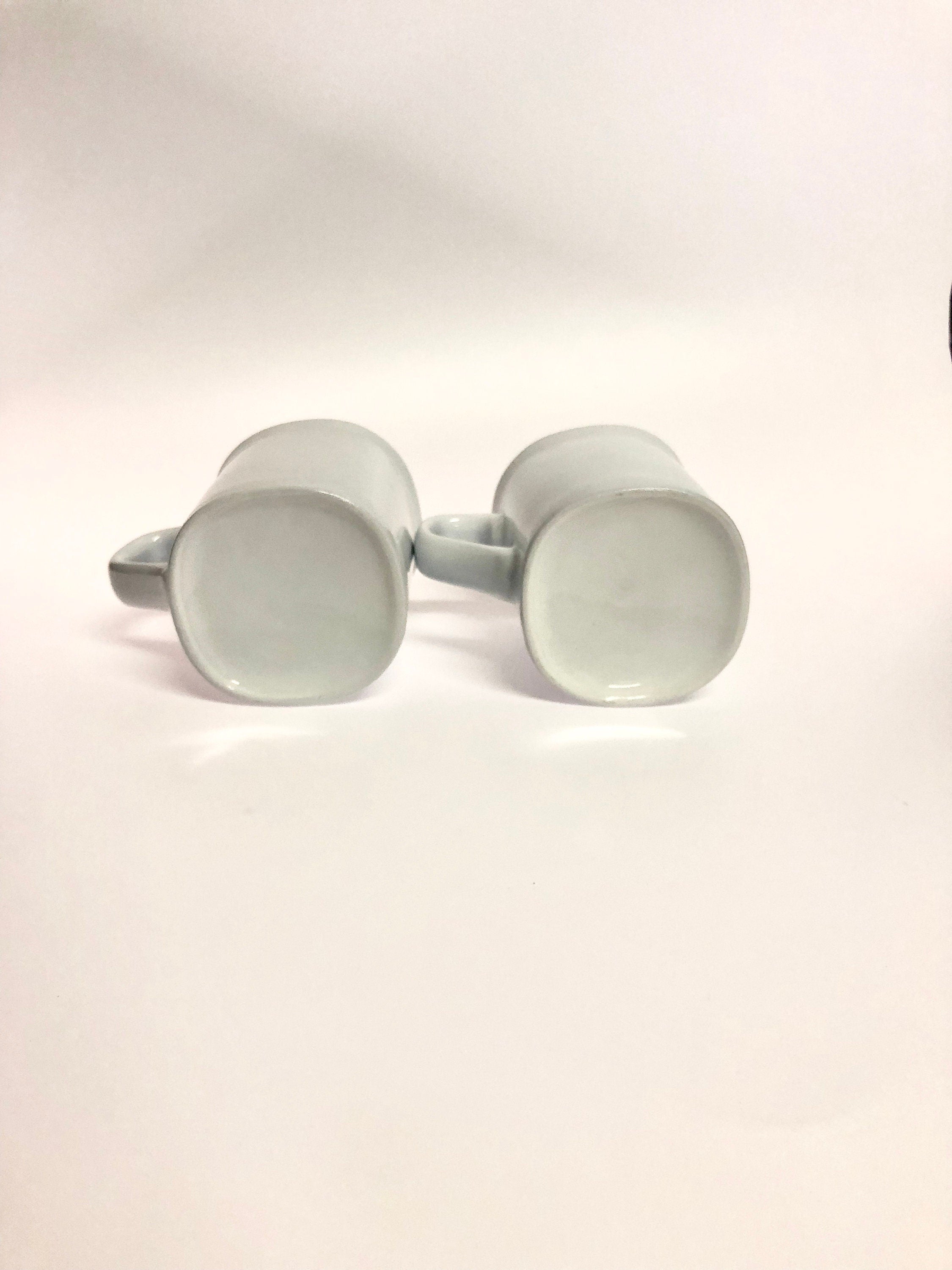 Set of (2) two - 10oz Ceramic Coffee/Tea Cups laser engraved with emoji faces