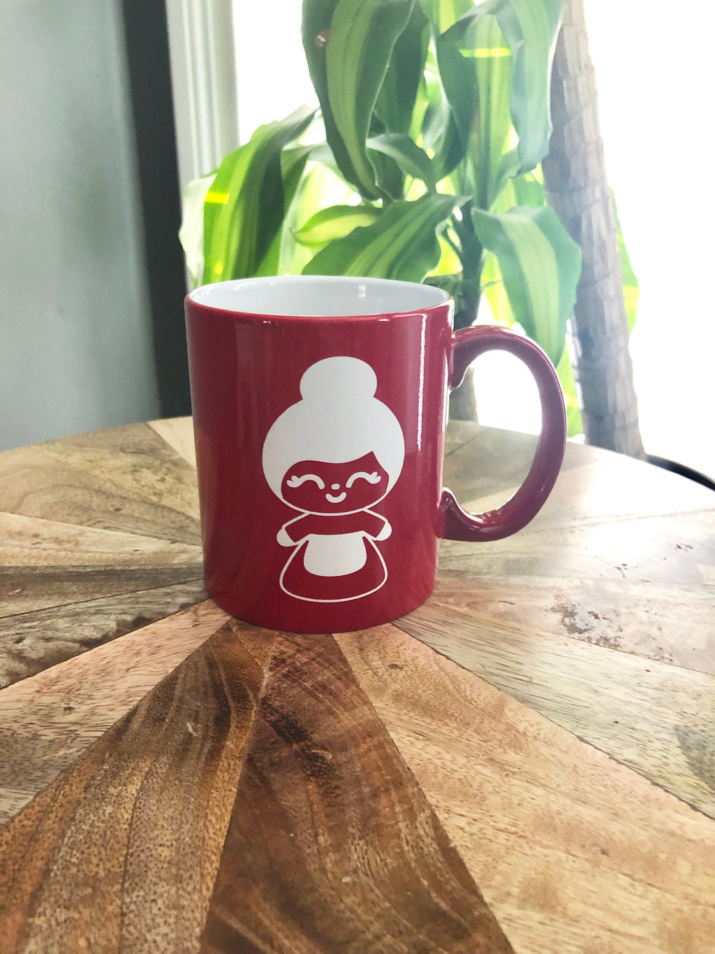 Ceramic Coffee cup - Laser engraved Santa and Mrs. Clause design 11oz, set of 2