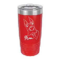 Great Dane Mom ~ Laser Engraved 20 oz insulated tumbler w/Clear Lid