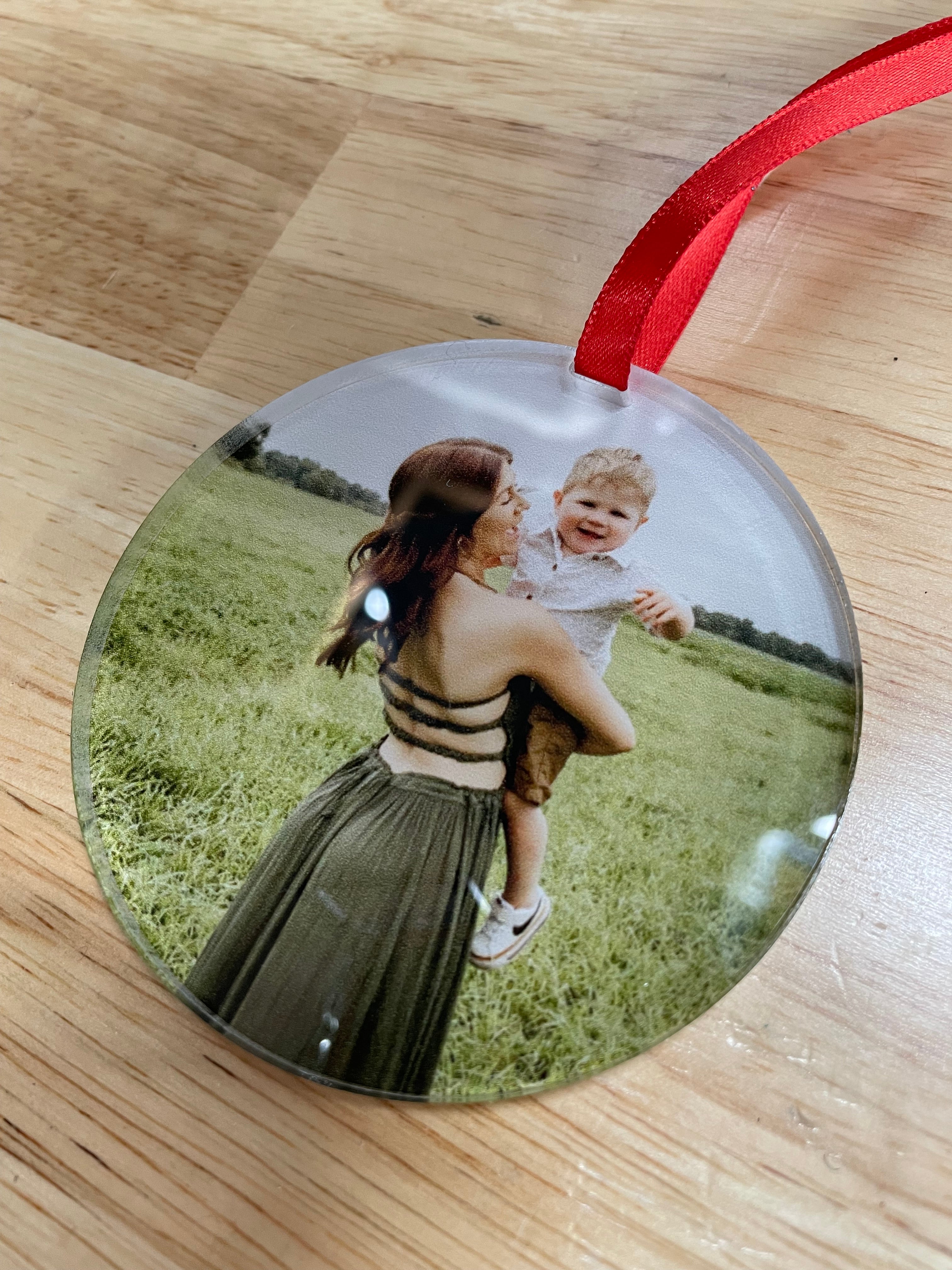 Acrylic Photo Keepsake Ornaments | Circle, Square & Rectangle