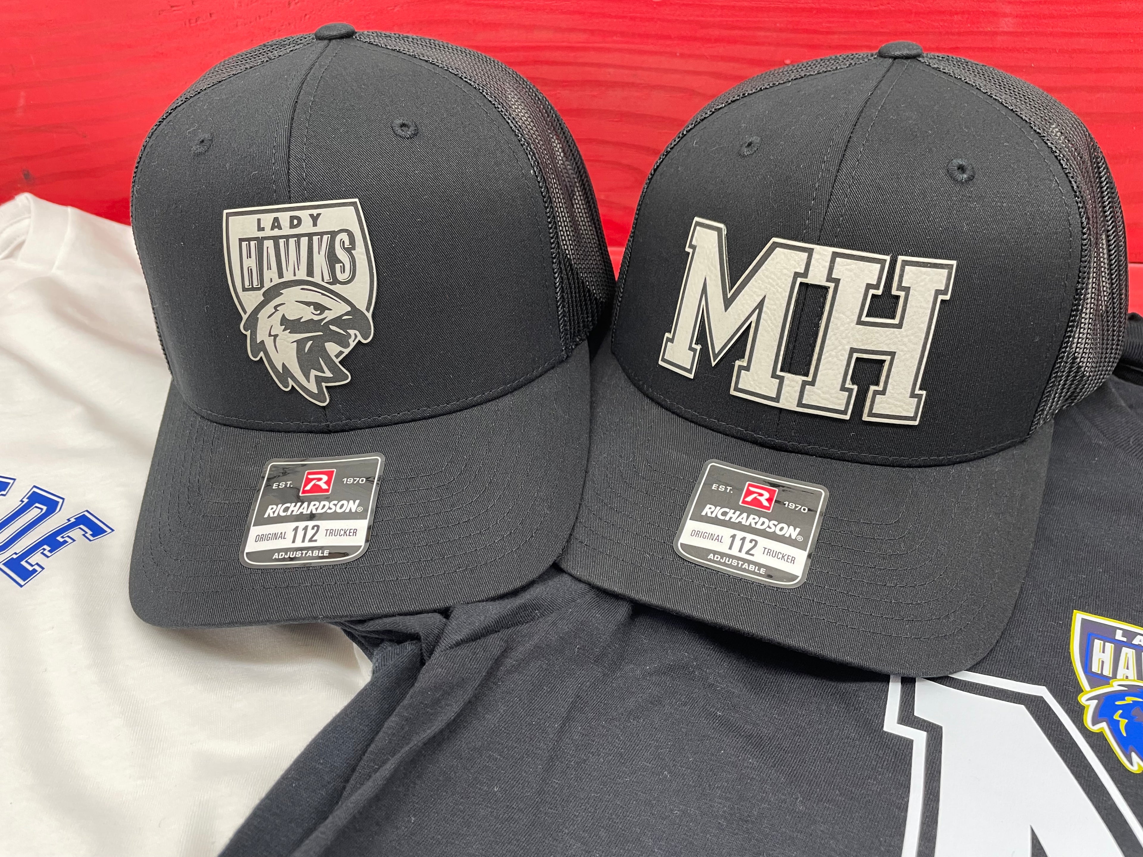 Richardson 112 Trucker Hat – Custom Leatherette Patch- Engraved