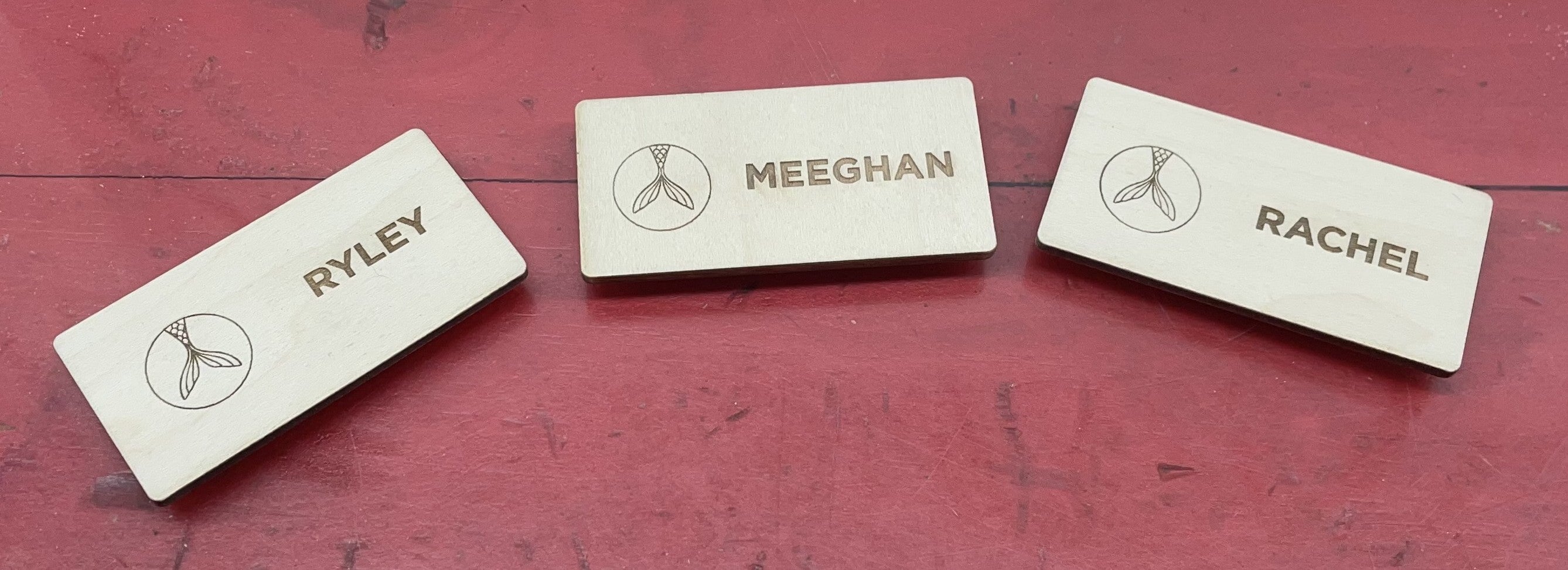 Laser Engraved Wood Name Badges