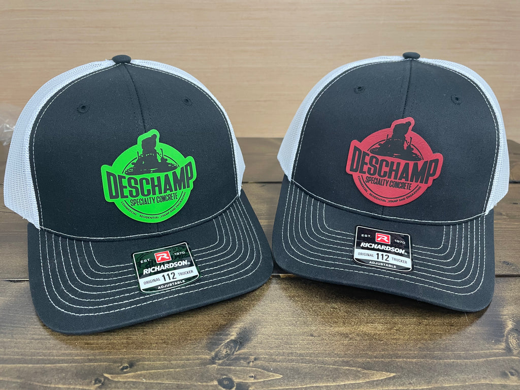 Richardson 112 Trucker Hat – Custom Leatherette Patch- Engraved