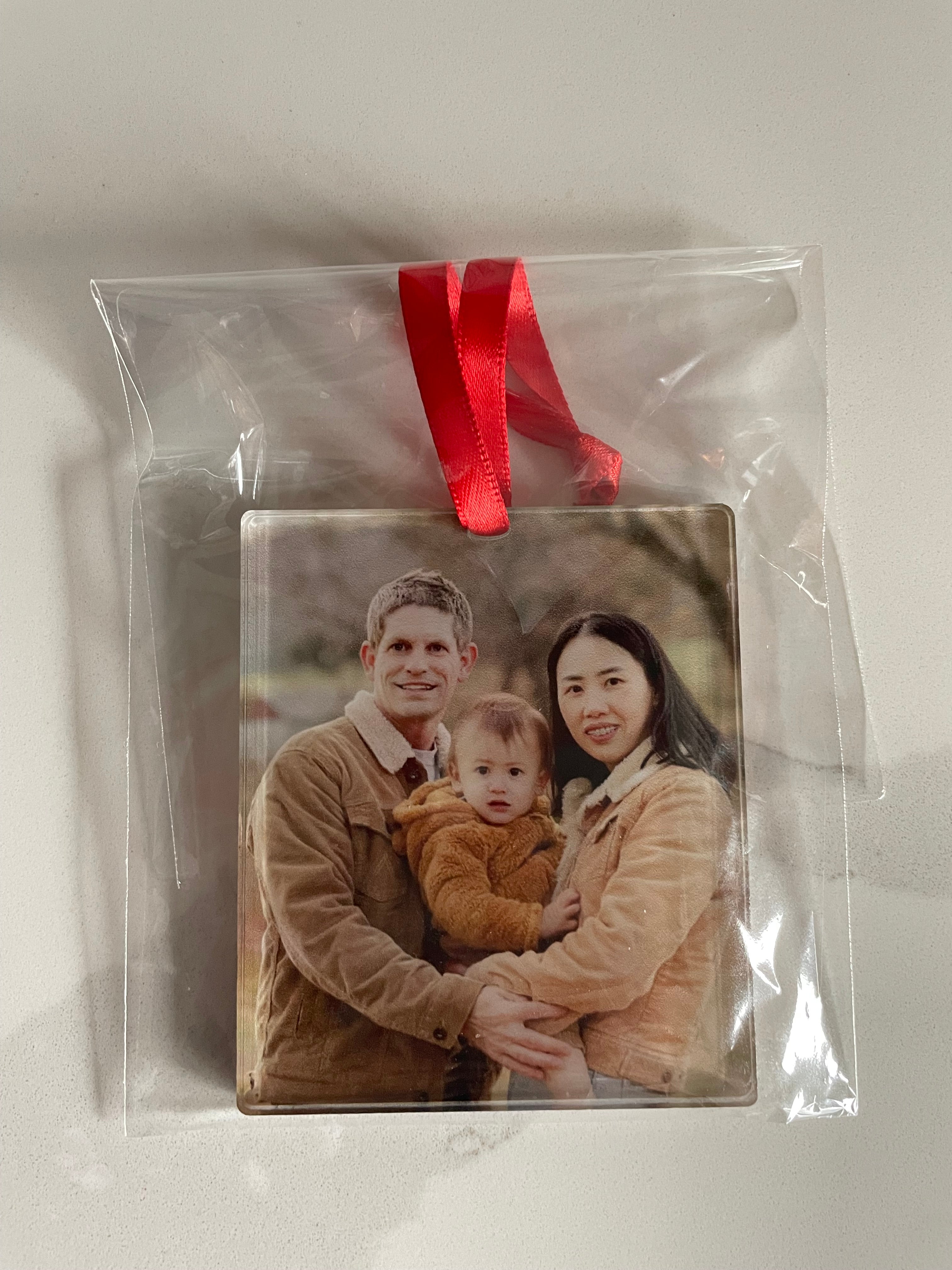 Acrylic Photo Keepsake Ornaments | Circle, Square & Rectangle