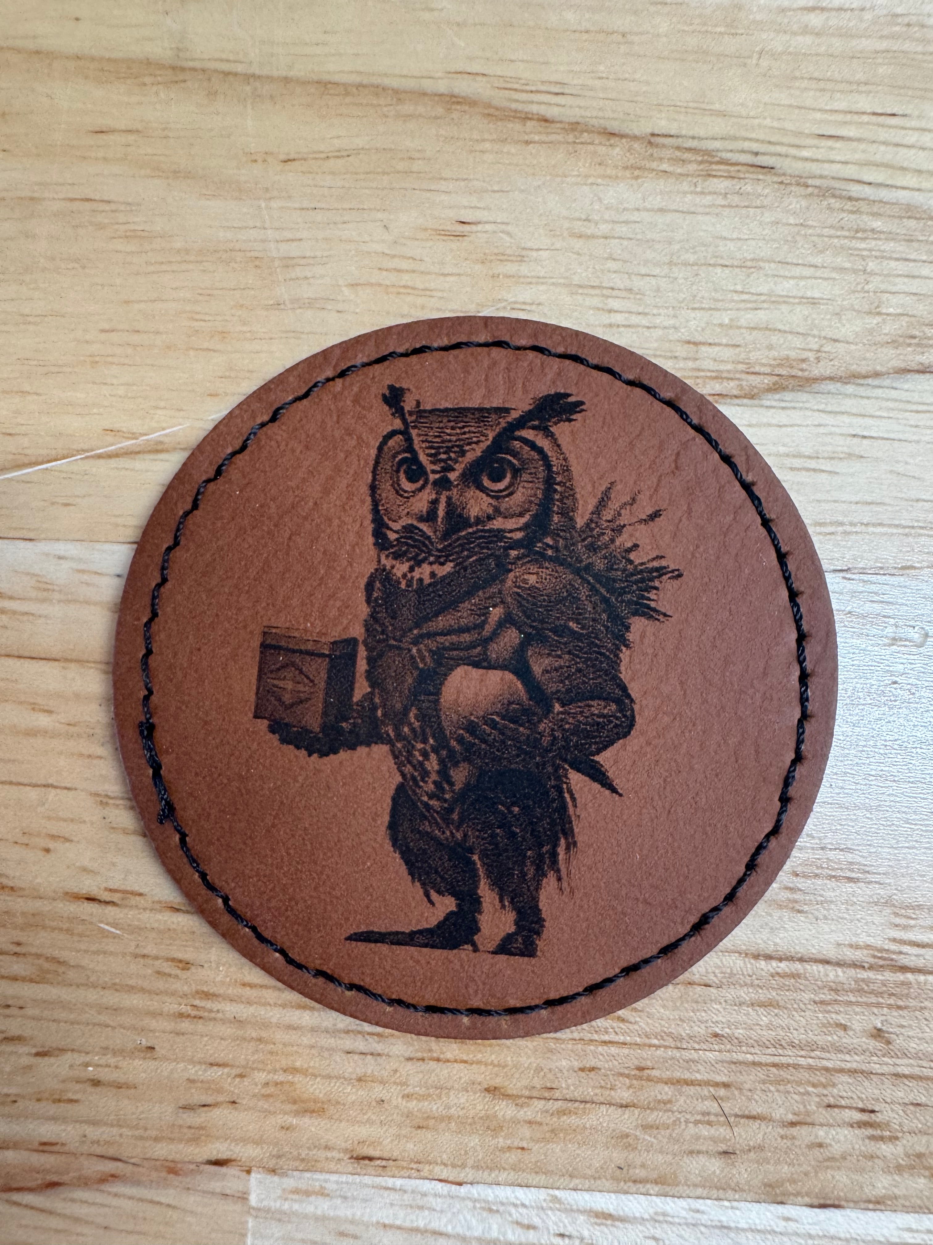 Laser Engraved 2.5” Circle Patch with Stitched Border