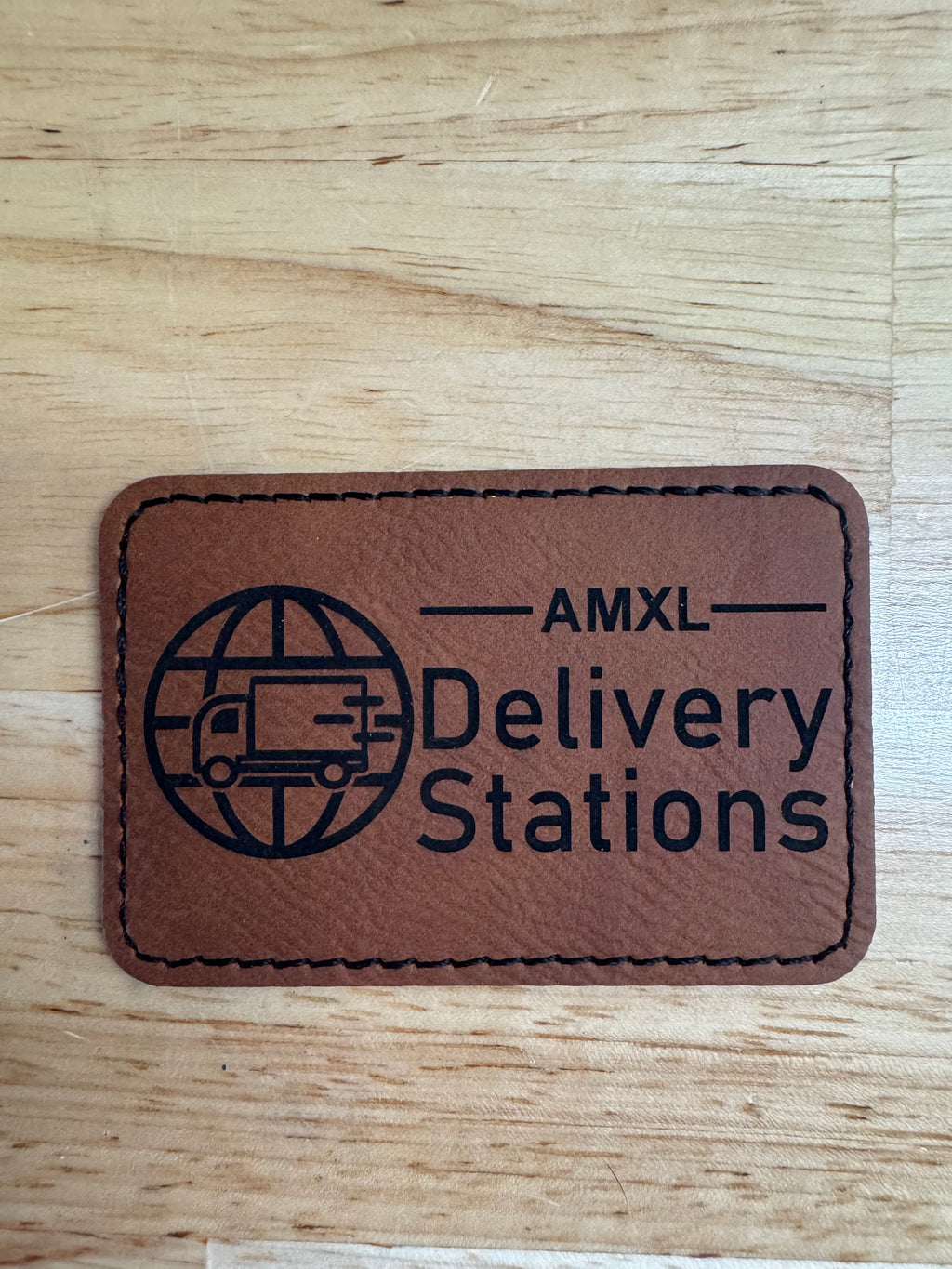 Laser Engraved 3"X2" Rectangle Patch with Stitched Border