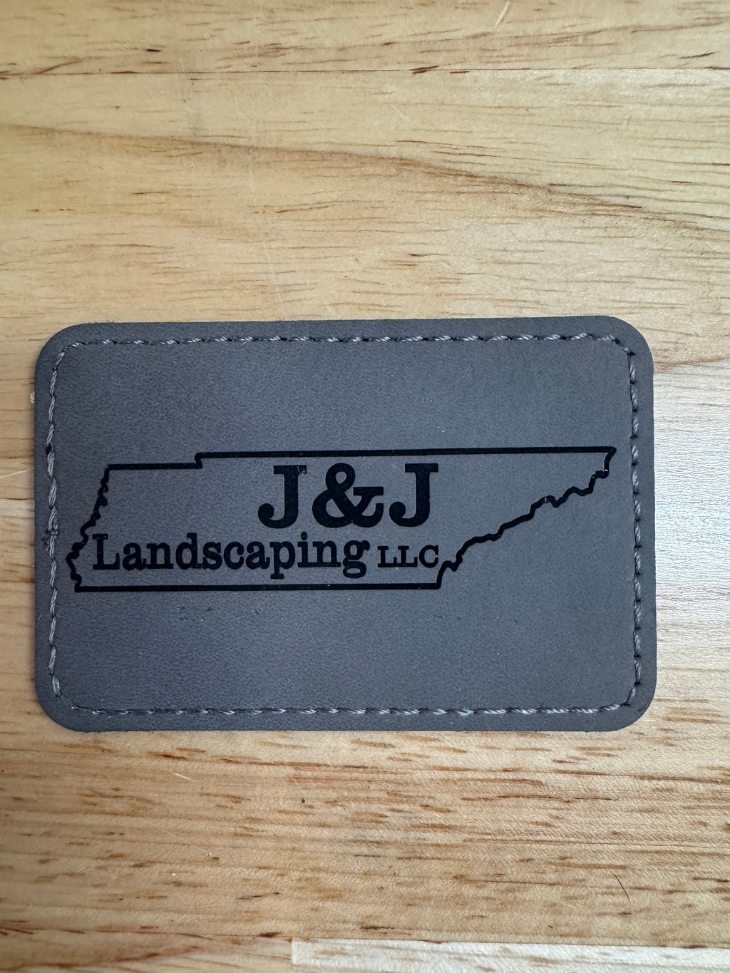 Laser Engraved 3"X2" Rectangle Patch with Stitched Border