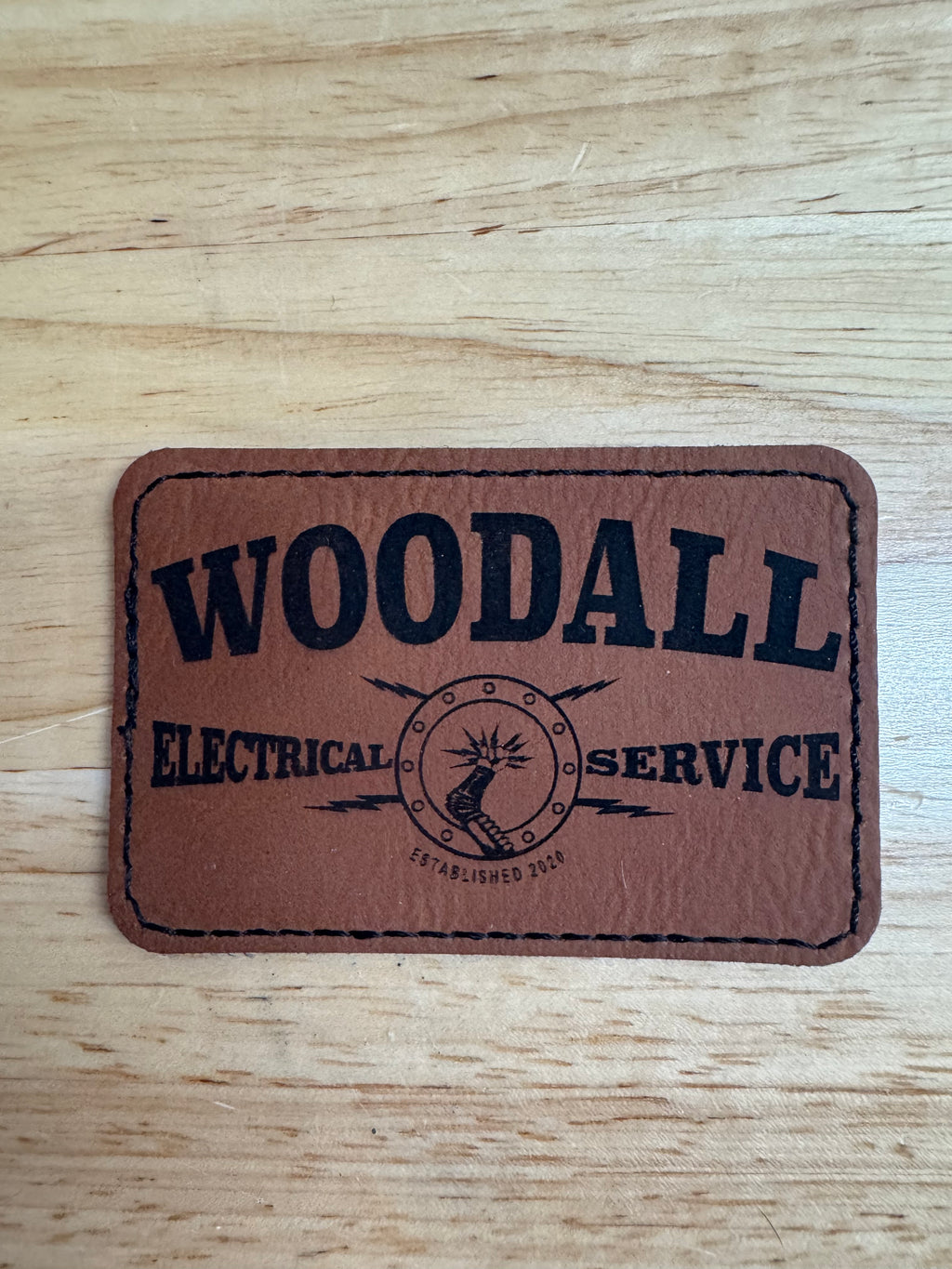 Laser Engraved 3"X2" Rectangle Patch with Stitched Border