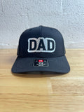 Richardson 112 Hat with “Dad” Leather Patch – Black / Carbon Fiber
