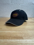 Football Mom Hat – Black/White with Leather Patch