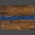 Acacia Serving Board with Blue Pearl Resin - 15 3/4" X 11 3/4"