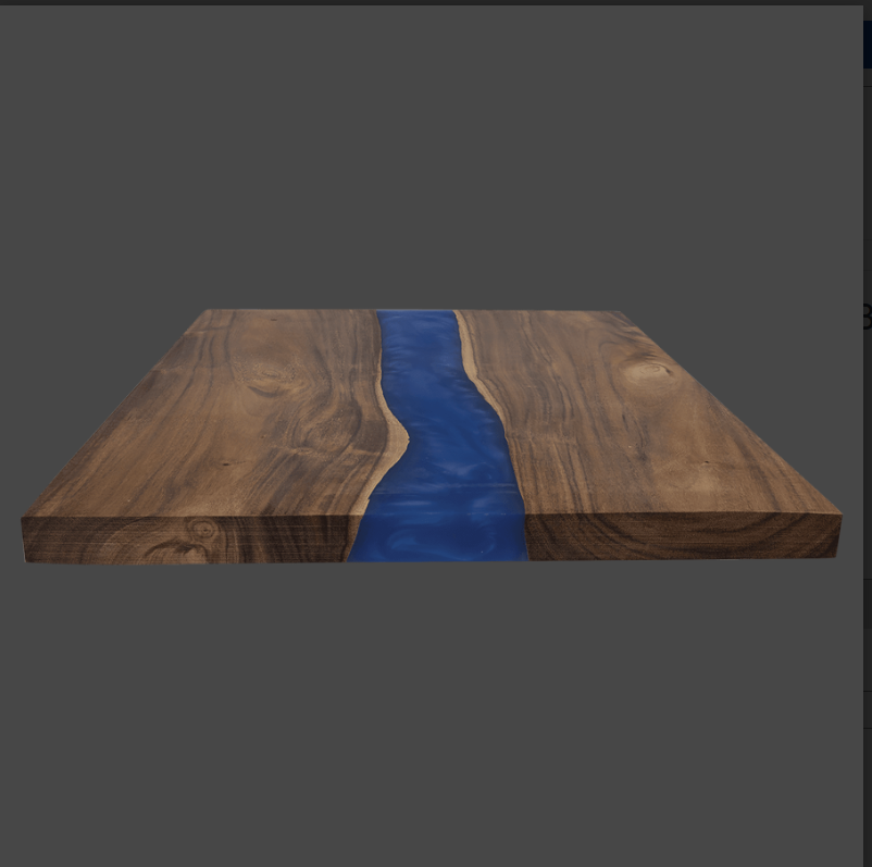 Acacia Serving Board with Blue Pearl Resin - 15 3/4" X 11 3/4"