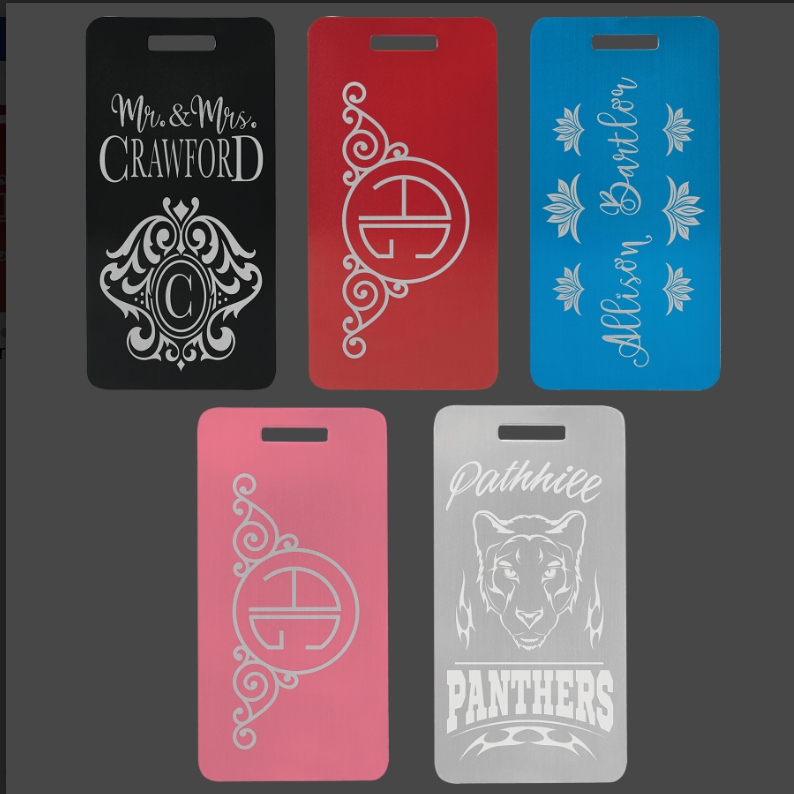 Anodized Aluminum Luggage Tag – 3 7/8" x 2"