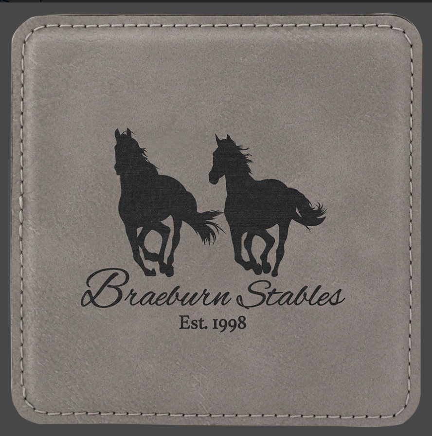 4" x 4" Square Leatherette Coaster