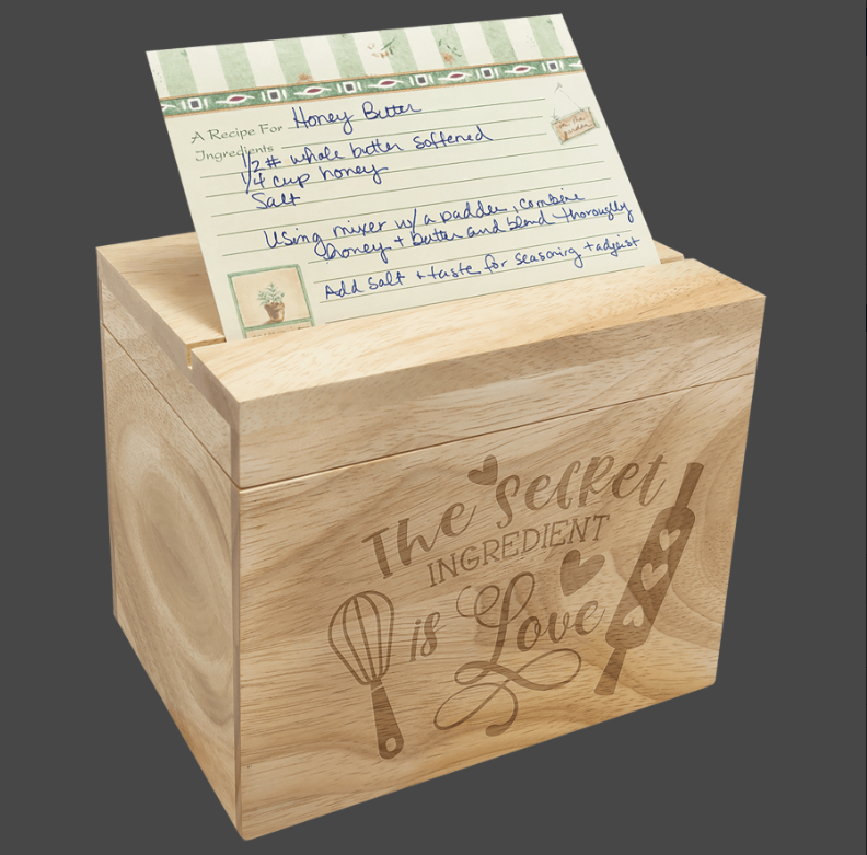 Recipe Card Wood Box