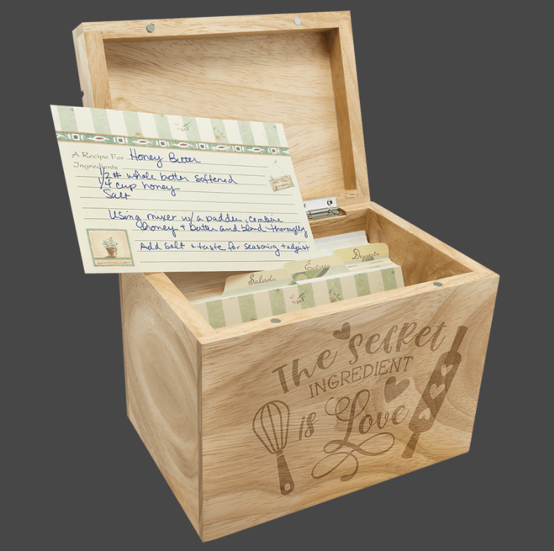 Recipe Card Wood Box