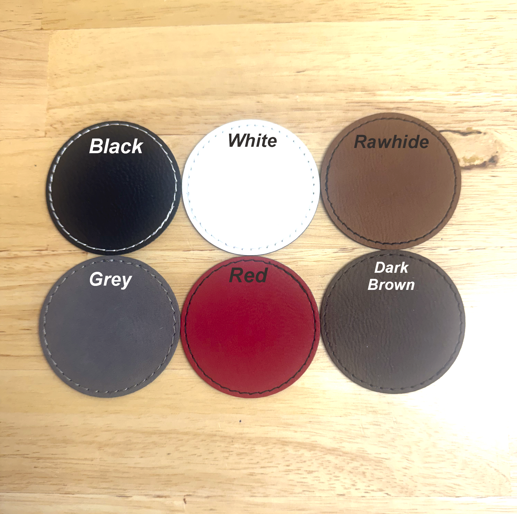 Laser Engraved 2.5” Circle Patch with Stitched Border