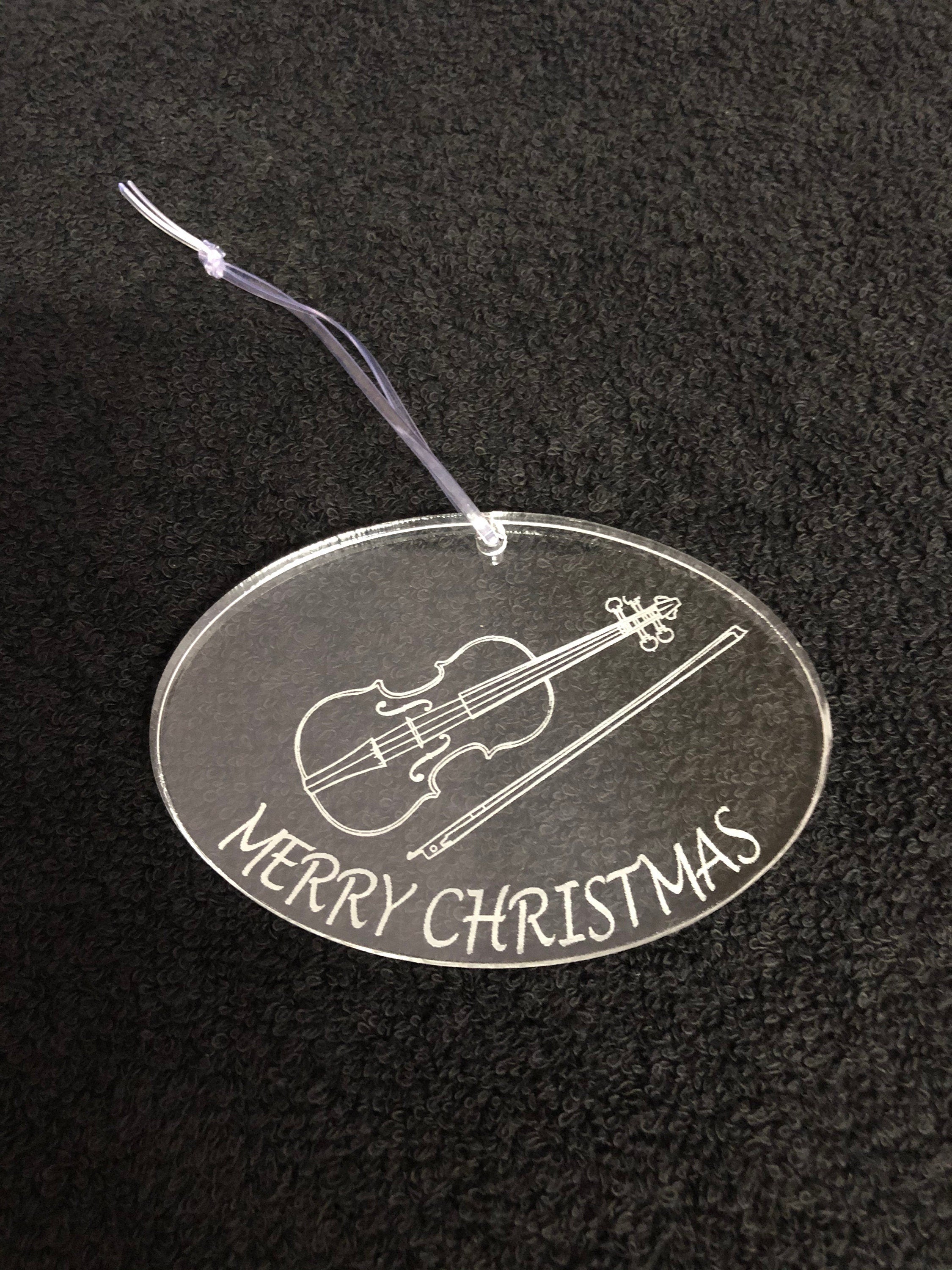 Clear acrylic Christmas Ornaments with music instruments design