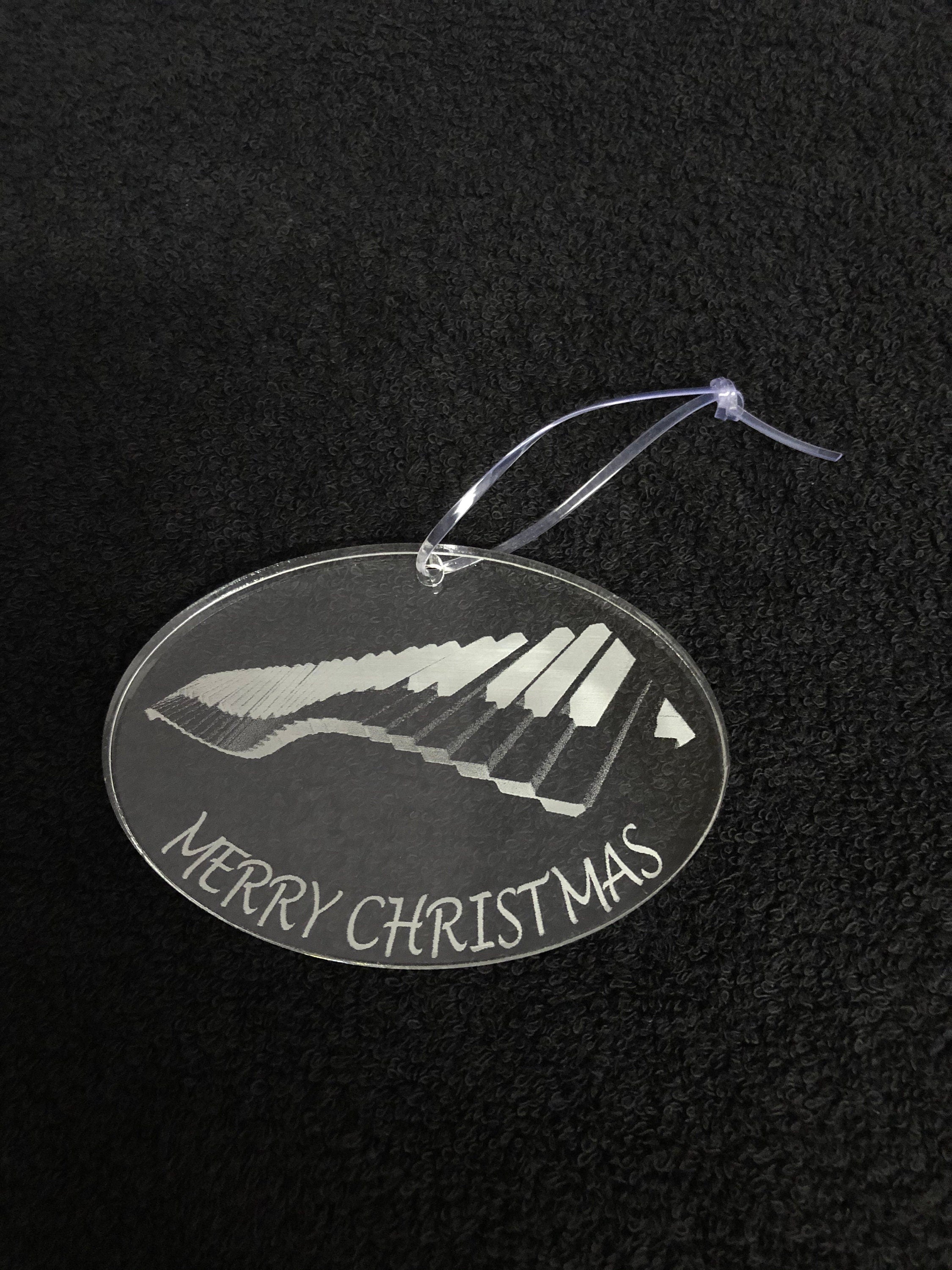Clear acrylic Christmas Ornaments with music instruments design