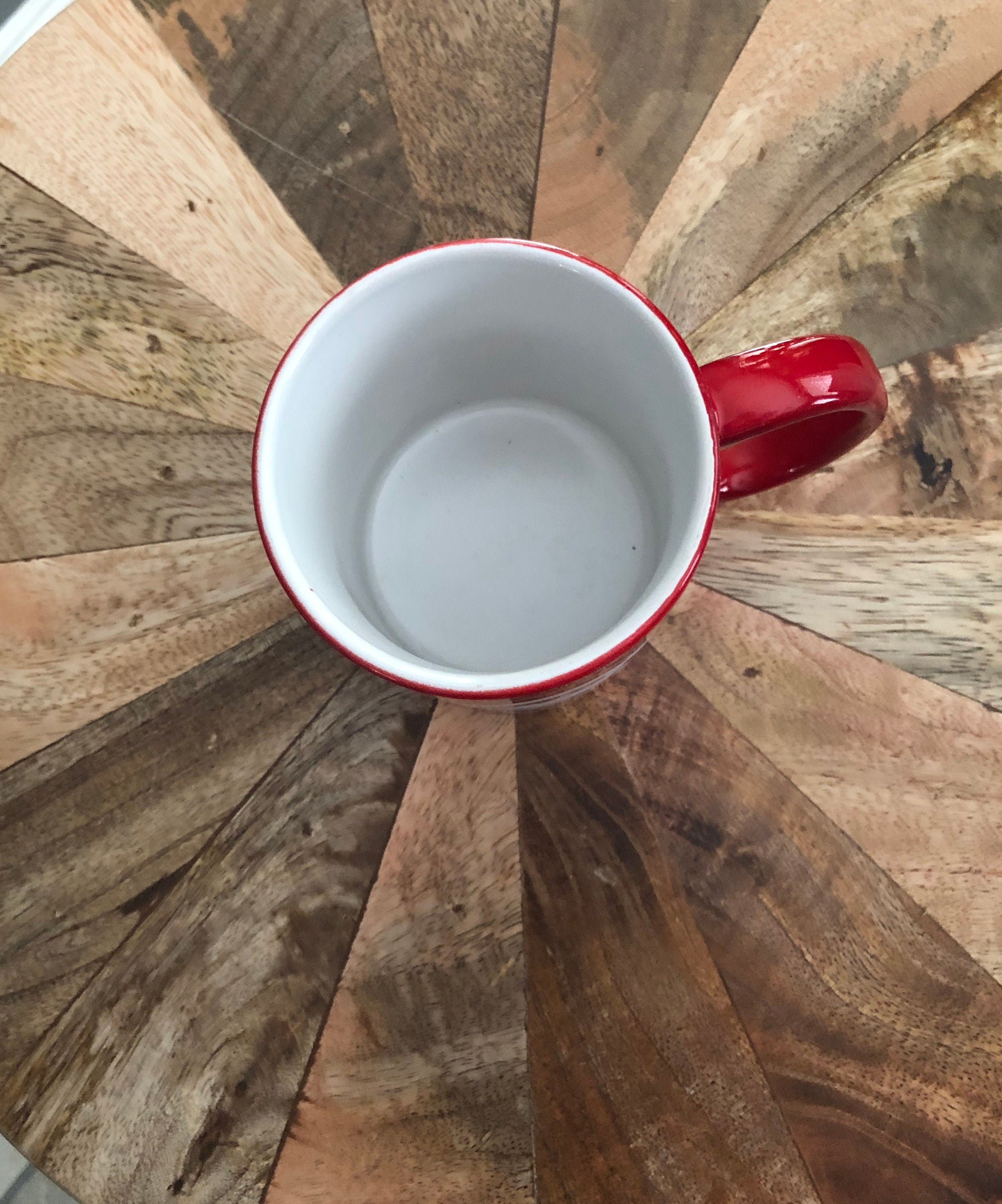 Ceramic Coffee cup - Laser engraved Santa and Mrs. Clause design 11oz, set of 2