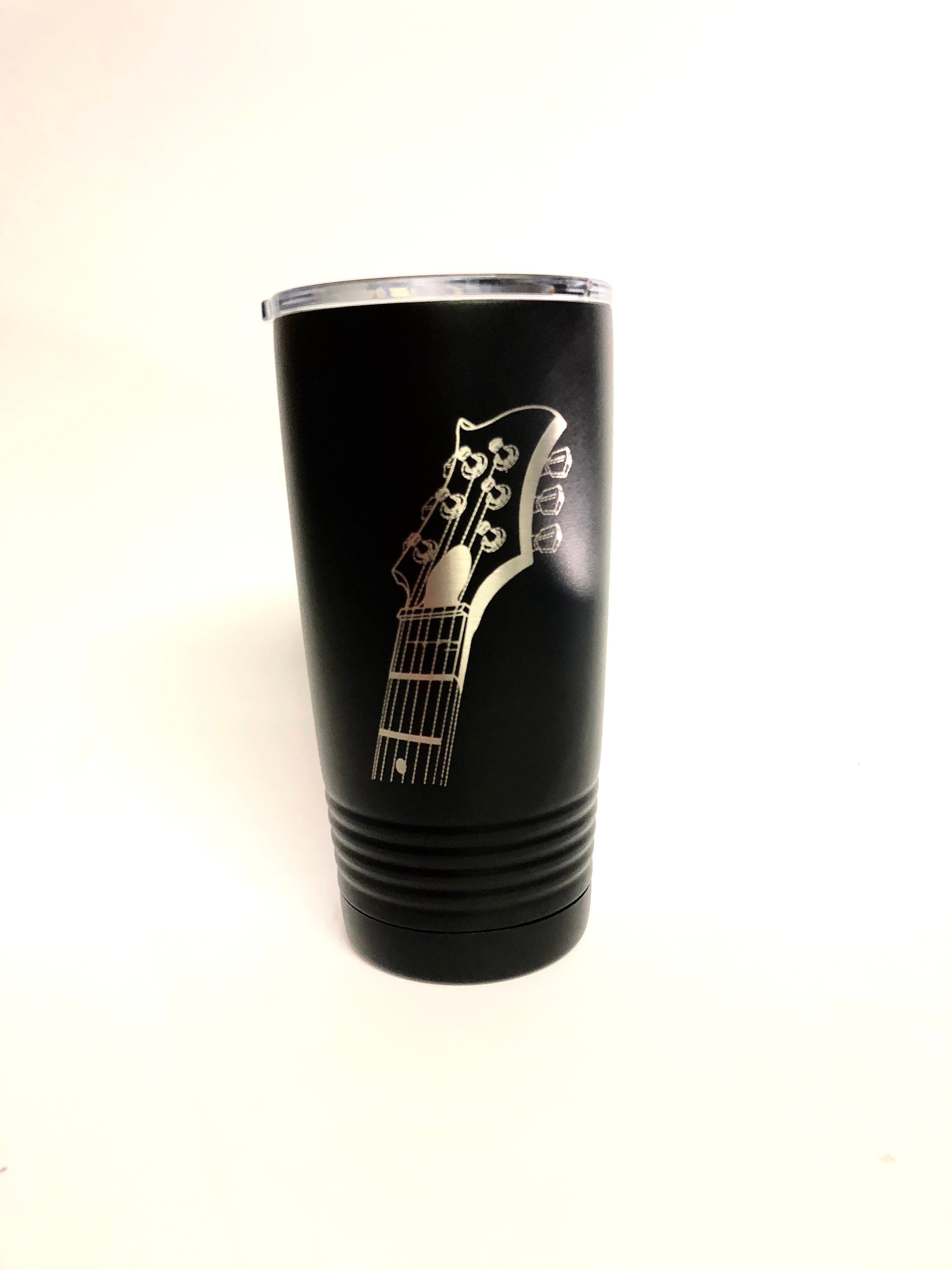 Acoustic Guitar gift Laser Engraved Double Wall tumbler, Cup 20 oz insulated tumbler Stainless Steel