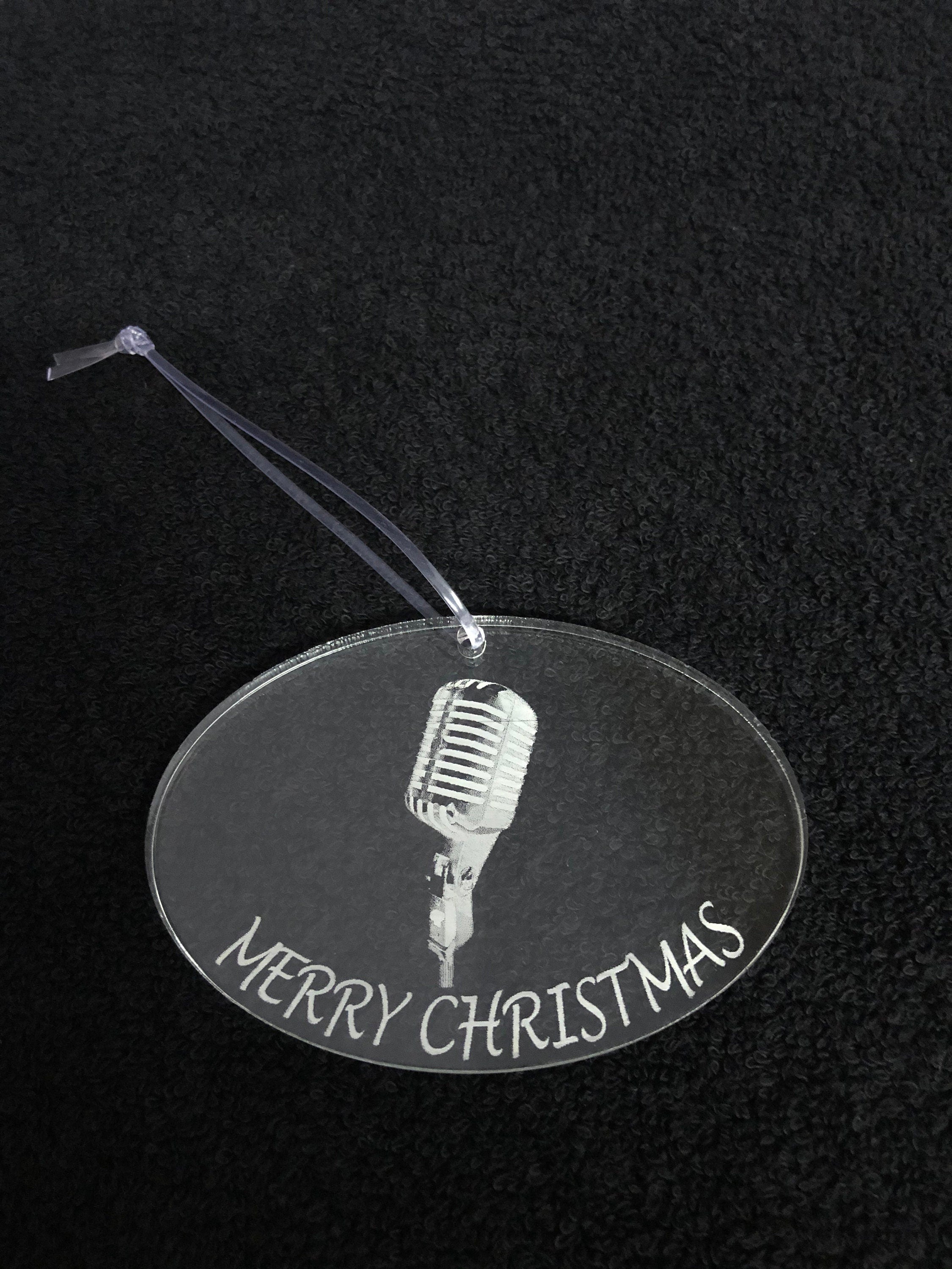 Clear acrylic Christmas Ornaments with music instruments design