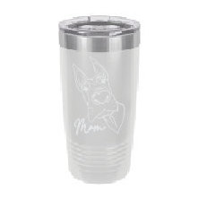 Great Dane Mom ~ Laser Engraved 20 oz insulated tumbler w/Clear Lid